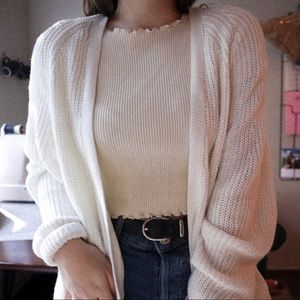 UO White Knit Cardigan